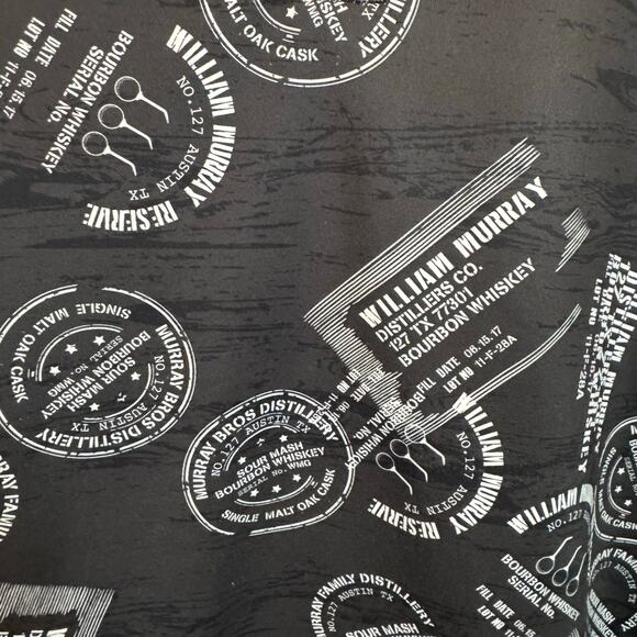 William Murray Men’s M Golf Polo Shirt Black Whiskey Print Stretch Performance - Picture 6 of 13